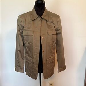 Moda International Green Military Jacket Size S Vintage